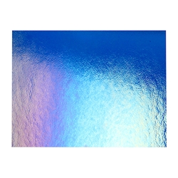 Caribbean Blue Transparent, Thin-rolled, Iridescent, rainbow, 2 mm, Fusible, 17 x 20 in., Half Sheet 