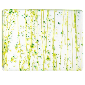 Adv. Grn., Lime Green & Yellow Frit w/Lime Strmrs on Clear 