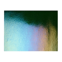 Aventurine Green Transparent, Thin-rolled, Iridescent, rainbow, 2 mm, Fusible, 17 x 20 in., Half Sheet 