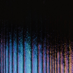 Black Opalescent, Thin, Accordion Texture, Iridescent, rainbow, 2 mm, Fusible, 17 x 20 in., Half Sheet 