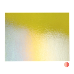 Chartreuse Transparent, Thin-rolled, Iridescent, rainbow, 2 mm, Fusible, 17 x 20 in., Half Sheet 