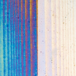 Clear Transparent, Thin, Accordion Texture, Iridescent, rainbow, 2 mm, Fusible, 17 x 20 in., Half Sheet 