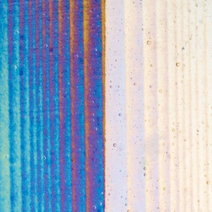 Clear Transparent, Thin, Accordion Texture, Iridescent, rainbow, 2 mm, Fusible, 17 x 20 in., Half Sheet 