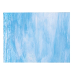 Clear, Turquoise Blue, White, Dbl-rolled 