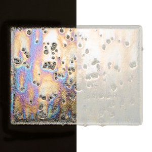 Clear with Clear Frit, Dbl-rolled, Irid, Rainbow 