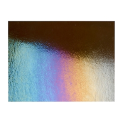 Dark Rose Brown Transparent, Thin-rolled, Iridescent, rainbow, 2 mm, Fusible, 17 x 20 in., Half Sheet 