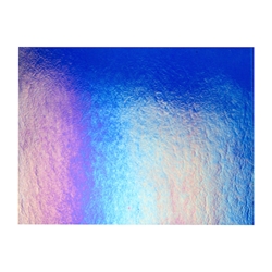 Deep Royal Blue Transparent, Thin-rolled, Iridescent, rainbow, 2 mm, Fusible, 17 x 20 in., Half Sheet 