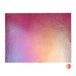 Fuchsia Transparent, Thin-rolled, Iridescent, rainbow, 2 mm, Fusible, 17 x 20 in., Half Sheet 