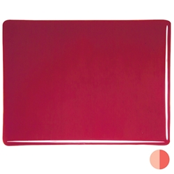 Garnet Red Transparent, Thin-rolled, 2 mm, Fusible, 17 x 20 in., Half Sheet 