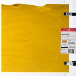 Golden Green Opalescent, Thin-rolled, 2 mm, Fusible, 17 x 20 in., Half Sheet 