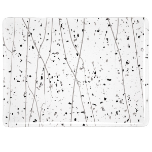 Gray & Black Frit w/White Strms. on Clear 