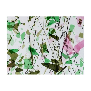 Green and Pink Fracture with Line Cast Green Streamers on Clear 