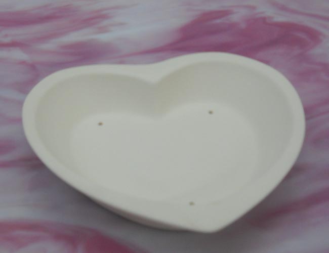 Blue Fire Molds Heart Dish fusible glass