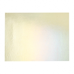 Light Amber Transparent, Thin-rolled, Iridescent, rainbow, 2 mm, Fusible, 17 x 20 in., Half Sheet 