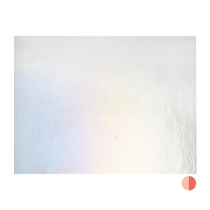 Light Coral Striker Transparent, Thin-rolled, Iridescent, rainbow, 2 mm, Fusible, 17 x 20 in., Half Sheet 