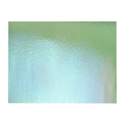 Light Green Transparent, Thin-rolled, Iridescent, rainbow, 2 mm, Fusible, 17 x 20 in., Half Sheet 