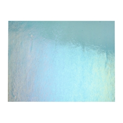 Light Turquoise Blue Transparent, Thin-rolled, Iridescent, rainbow, 2 mm, Fusible, 17 x 20 in., Half Sheet 