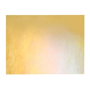 Medium Amber Transparent, Thin-rolled, Iridescent, rainbow, 2 mm, Fusible, 17 x 20 in., Half Sheet 