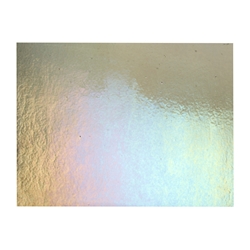 Oregon Gray Transparent, Thin-rolled, Iridescent, rainbow, 2 mm, Fusible, 17 x 20 in., Half Sheet 