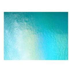 Peacock Blue Transparent, Thin-rolled, Iridescent, rainbow, 2 mm, Fusible, 17 x 20 in., Half Sheet 