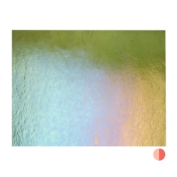 Pine Green Transparent, Thin-rolled, Iridescent, rainbow, 2 mm, Fusible, 17 x 20 in., Half Sheet 