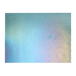 Sea Blue Transparent, Thin-rolled, Iridescent, rainbow, 2 mm, Fusible, 17 x 20 in., Half Sheet 