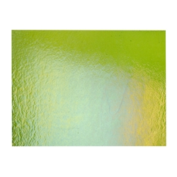 Spring Green Transparent, Thin-rolled, Iridescent, rainbow, 2 mm, Fusible, 17 x 20 in., Half Sheet 