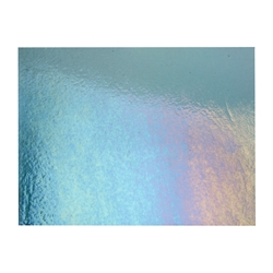 Steel Blue Transparent, Thin-rolled, Iridescent, rainbow, 2 mm, Fusible, 17 x 20 in., Half Sheet 