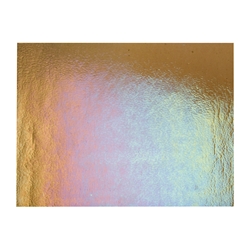 Tan Transparent, Thin-rolled, Iridescent, rainbow, 2 mm, Fusible, 17 x 20 in., Half Sheet 