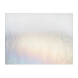 White Opalescent, Thin-rolled, Iridescent, rainbow, 2 mm, Fusible, 17 x 20 in., Half Sheet 